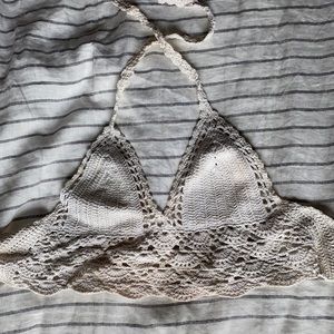 La hearts crochet swim top